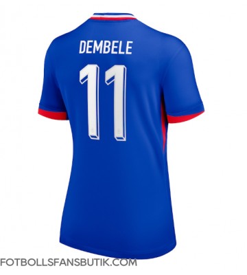 Frankrike Ousmane Dembele #11 Replika Hemmatröja Damer EM 2024 Kortärmad